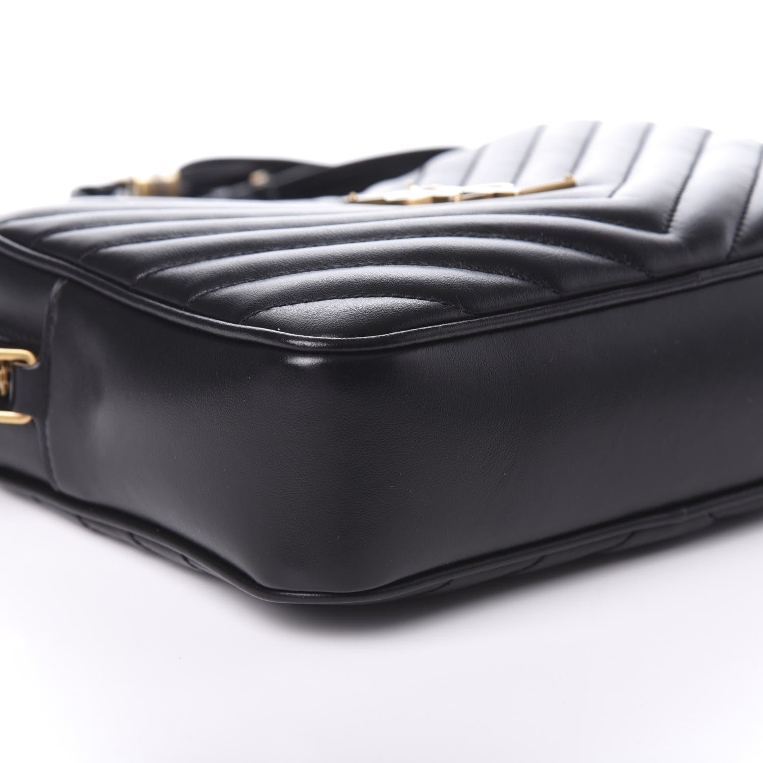 Saint Laurent Calfskin Matelasse Monogram Lou Camera Bag Black 13 of 16
