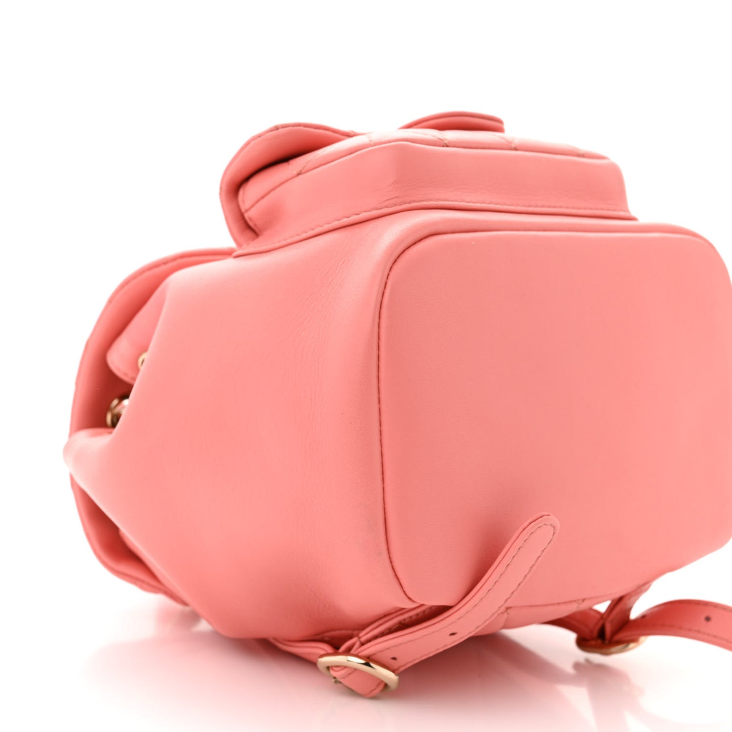 Lambskin Quilted Small Duma Drawstring Backpack Pink