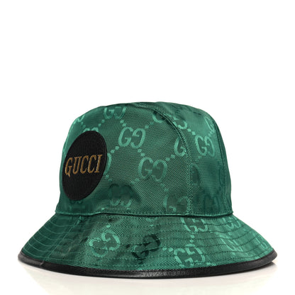 Gucci Econyl Nylon Monogram Off The Grid Will Bucket Hat XL Scrabble Green Black 2 of 9