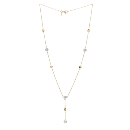 Roberto Coin 18K Yellow White Gold Diamond Station Y Drop Necklace 3 of 4