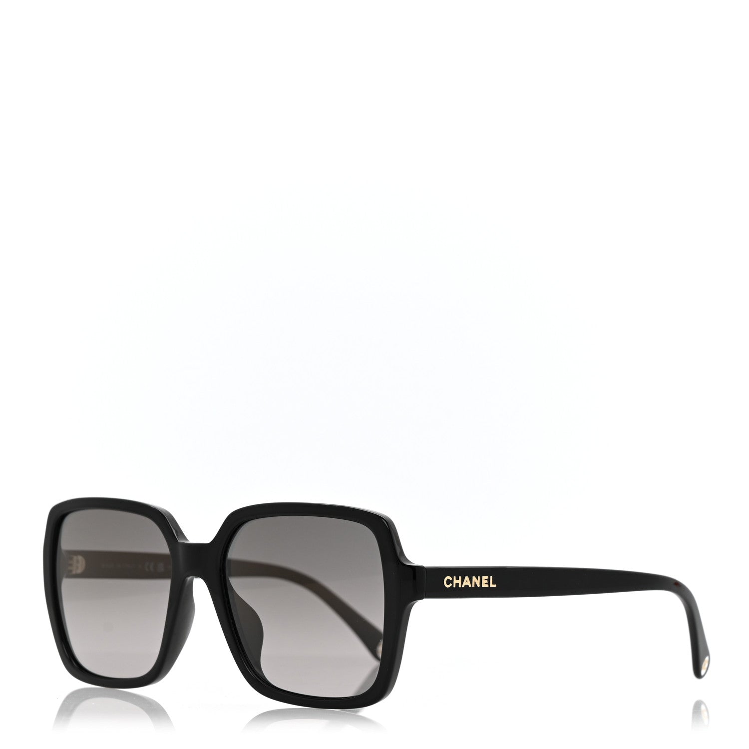 Chanel Acetate Polarized Square Sunglasses 5505-A Black 3 of 7