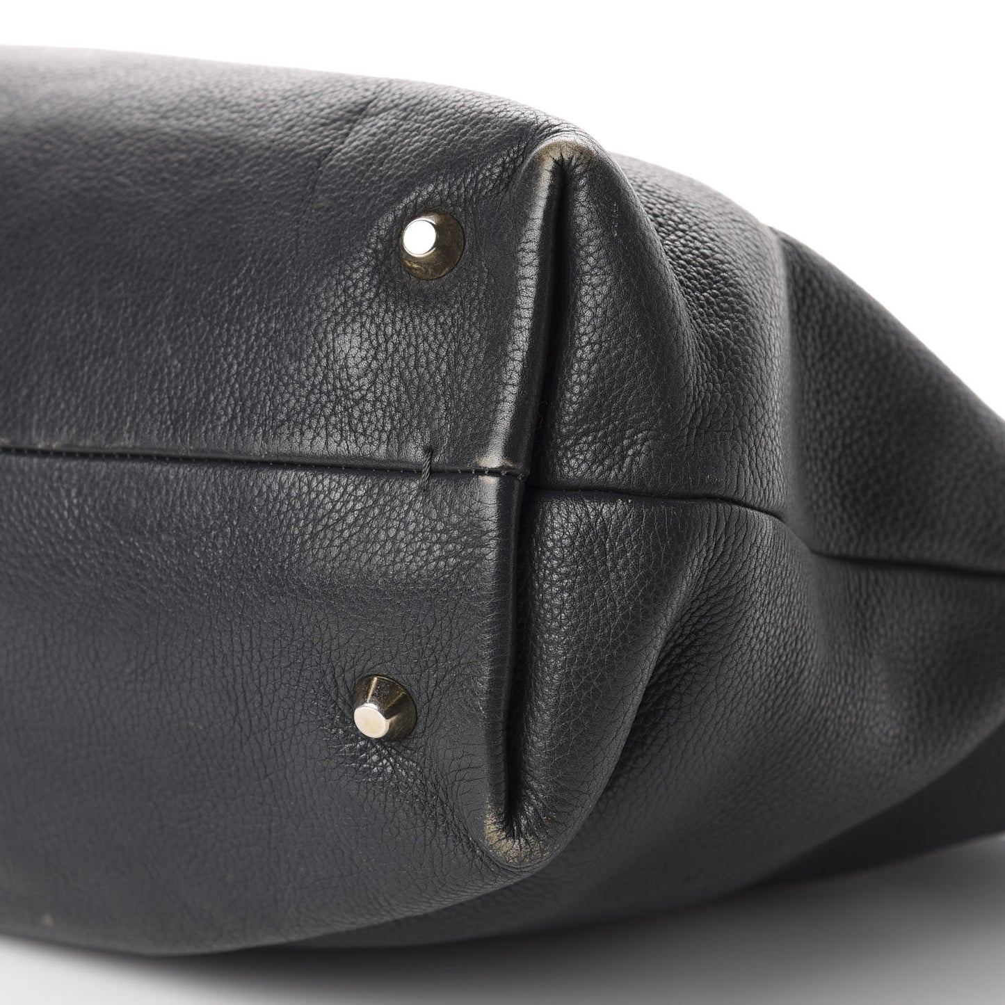 Grained Calfskin New Easy Shopper Tote Navy Black