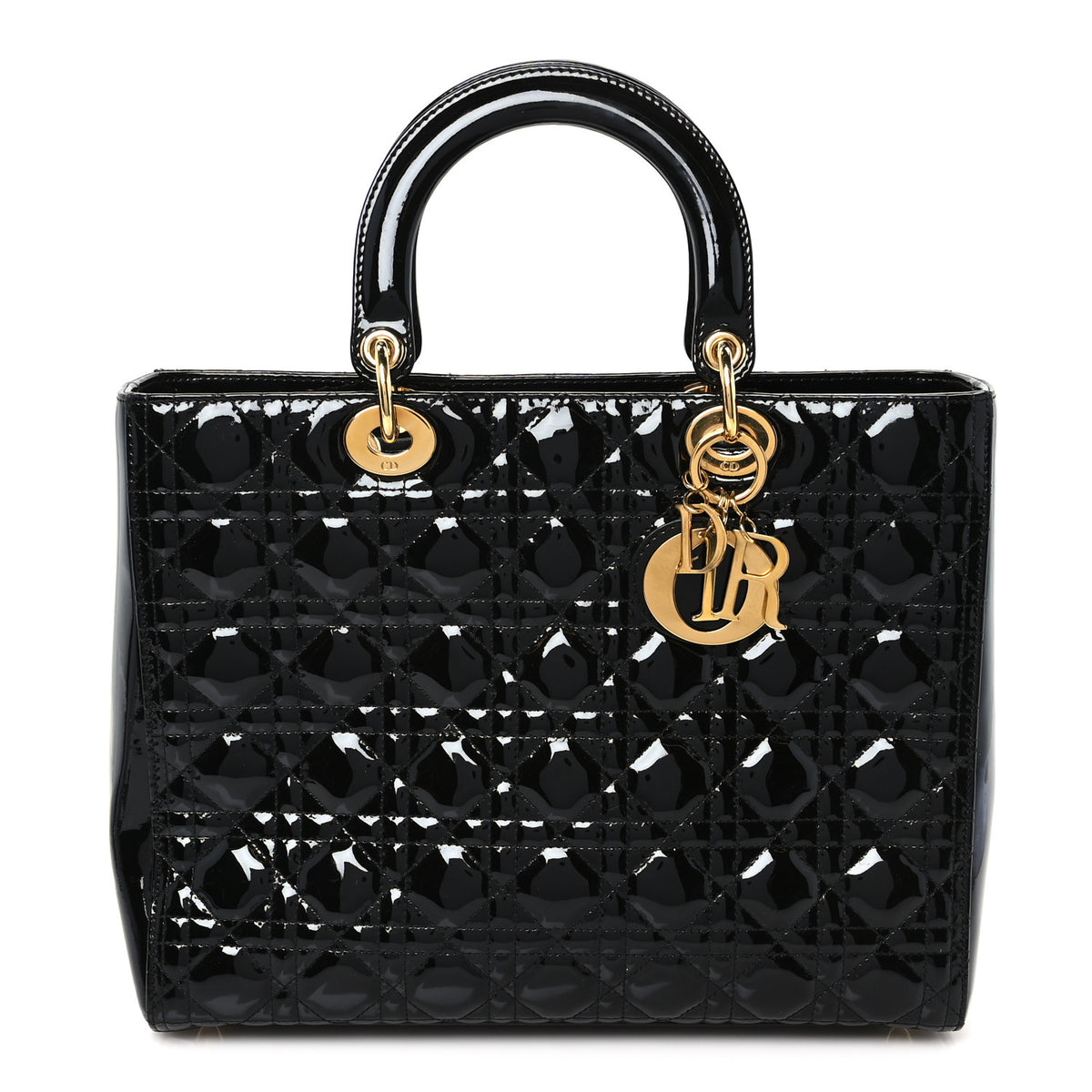 Christian Dior Patent Cannage Large Lady Dior Black 1 of 11