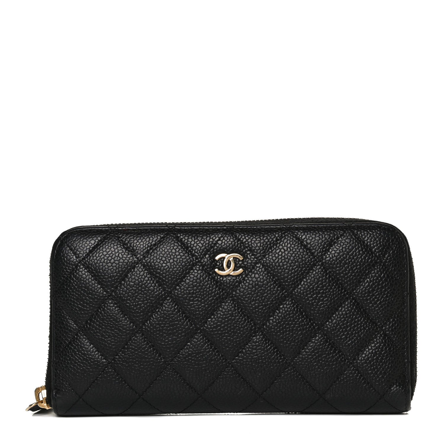 Chanel Caviar Quilted Large Gusset Zip Around Wallet Black 1 of 13