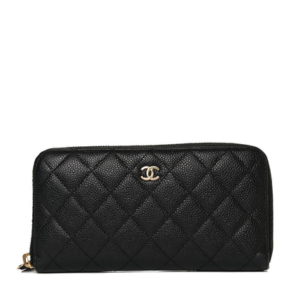 Chanel Caviar Quilted Large Gusset Zip Around Wallet Black 1 of 13