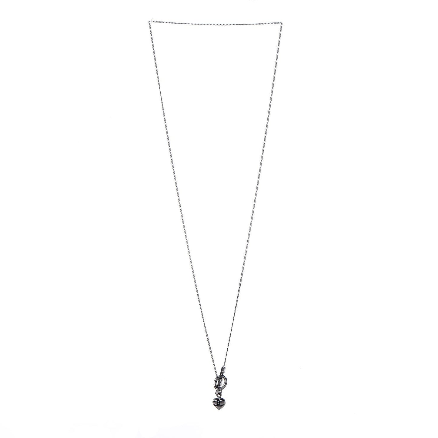 Mini Heart CC Necklace Ruthenium