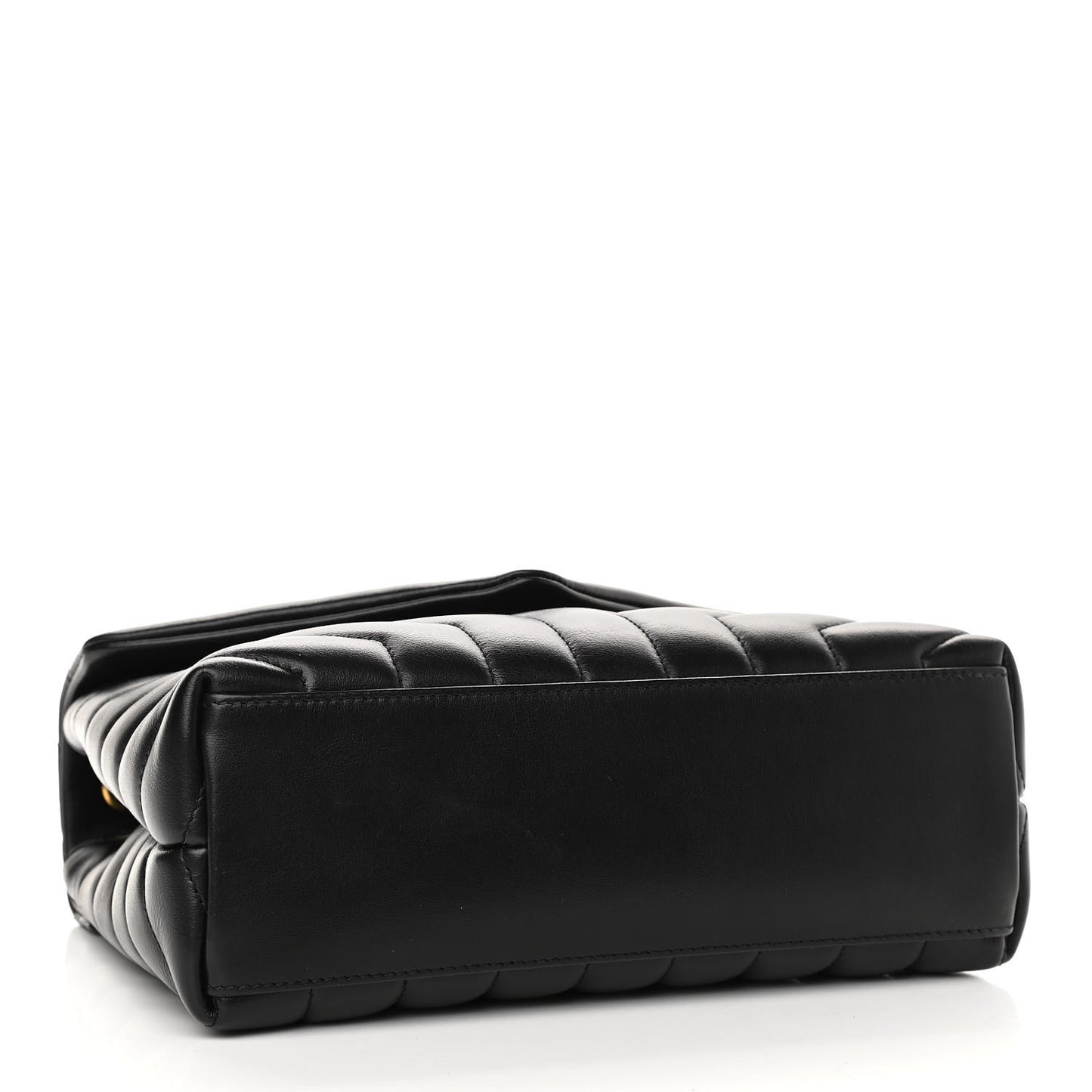 Calfskin Y Quilted Monogram Small Loulou Chain Satchel Black