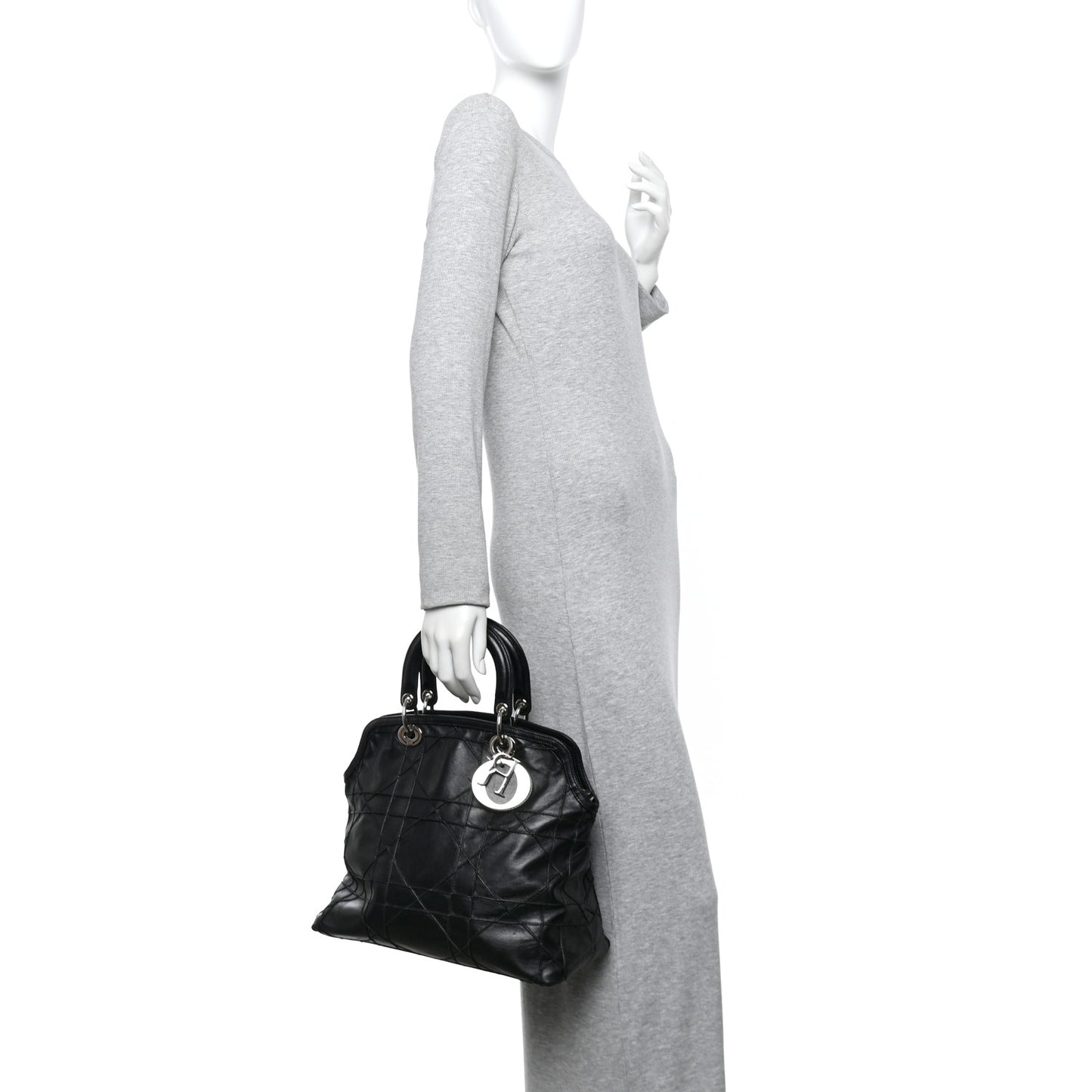 Lambskin Cannage Medium Granville Tote Black