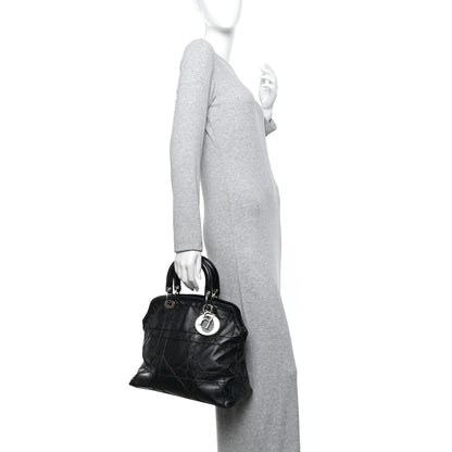 Christian Dior Lambskin Cannage Medium Granville Tote Black 2 of 12