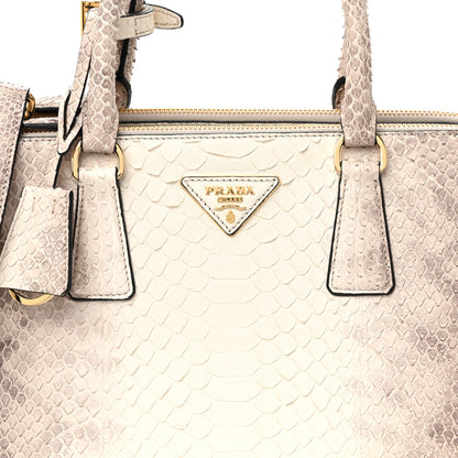 Prada Snakeskin Medium Galleria Double Zip Tote Gradient White 9 of 13