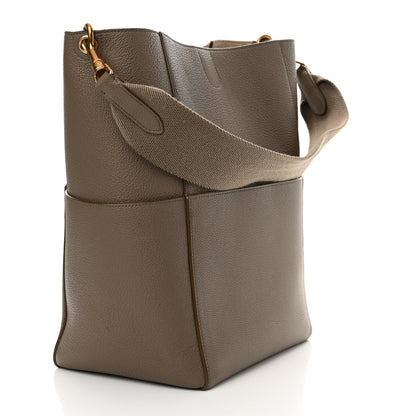 Celine Soft Grained Calfskin Sangle Bucket Bag Taupe 3 of 10