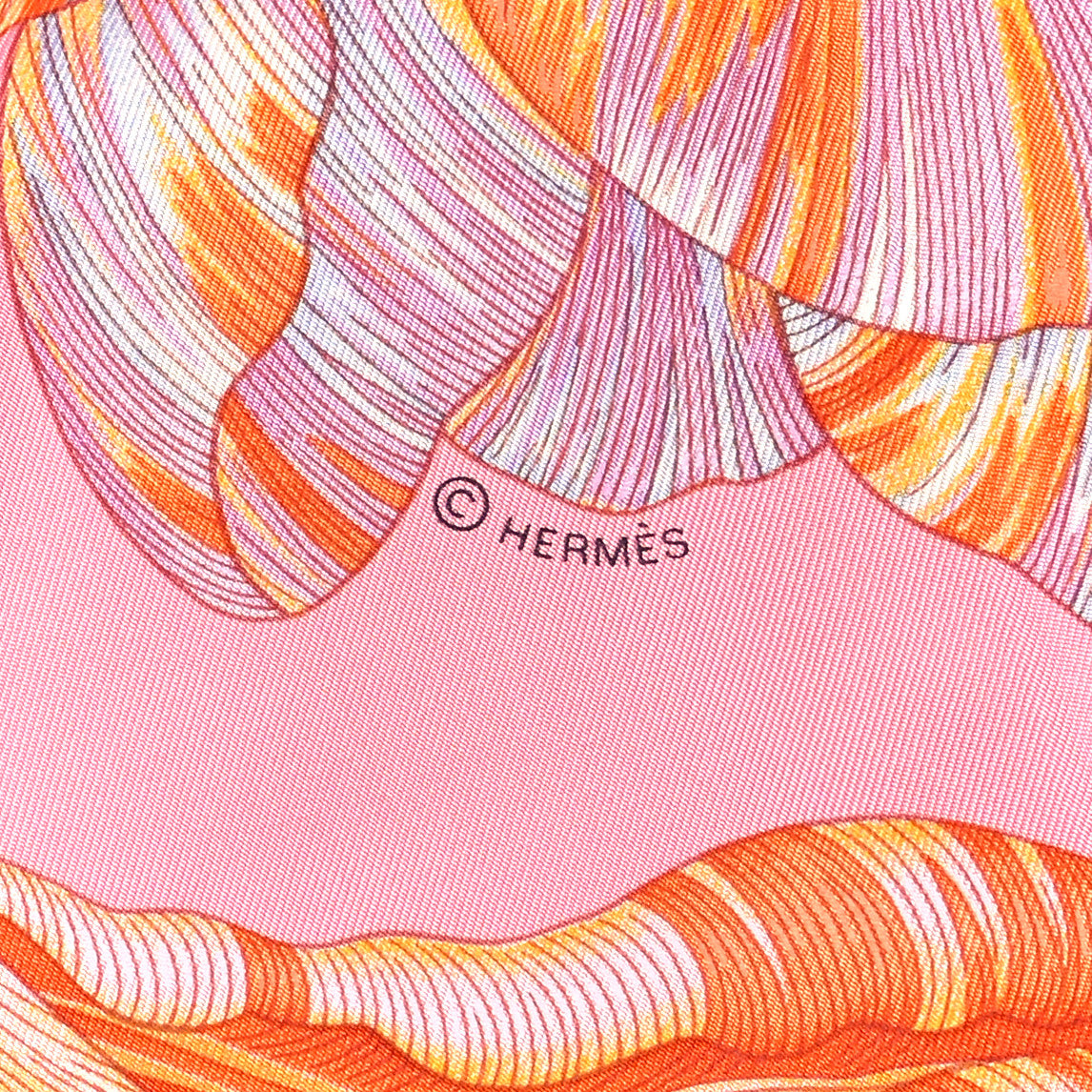 Hermes Silk Tulipomanie Scarf 90 Rose Malabar Violet 4 of 5