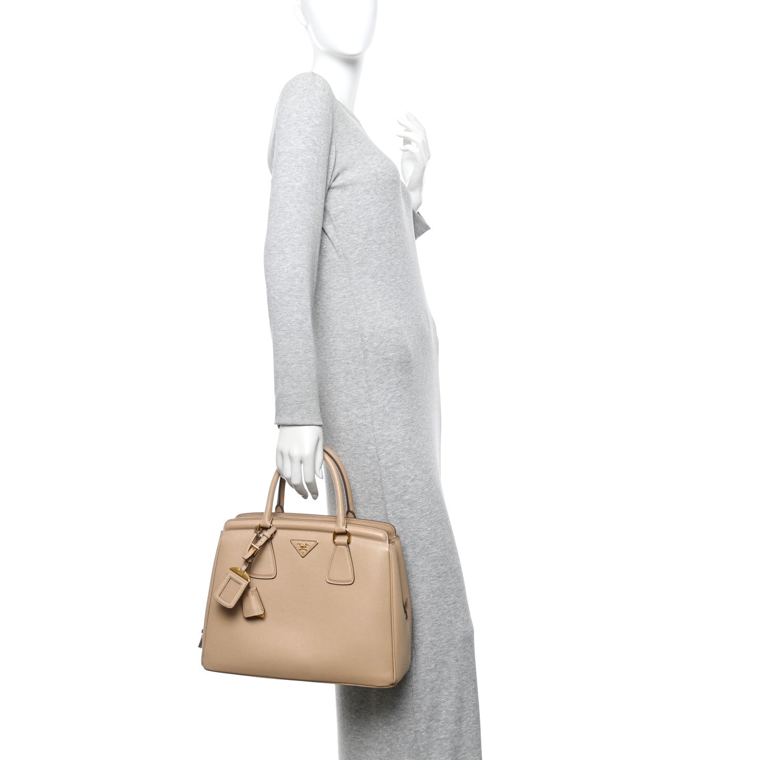 Prada Saffiano Lux Parabole Tote Sabbia 2 of 16