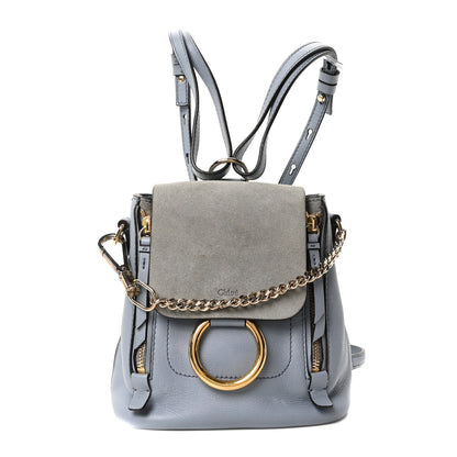Chloe Suede Calfskin Mini Faye Backpack Cloudy Blue 1 of 10