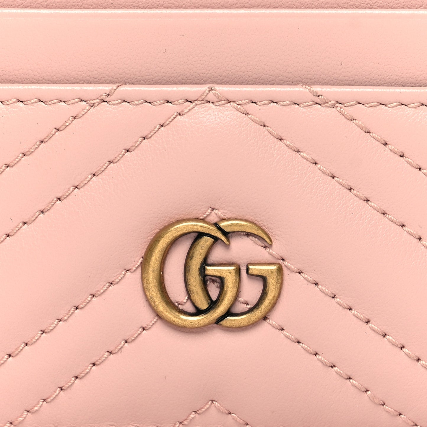 Calfskin Matelasse GG Marmont Card Holder Perfect Pink