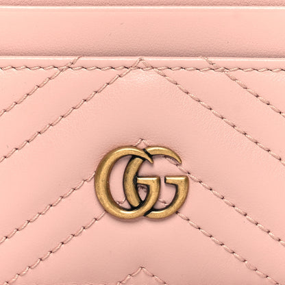 Gucci Calfskin Matelasse GG Marmont Card Holder Perfect Pink 7 of 8