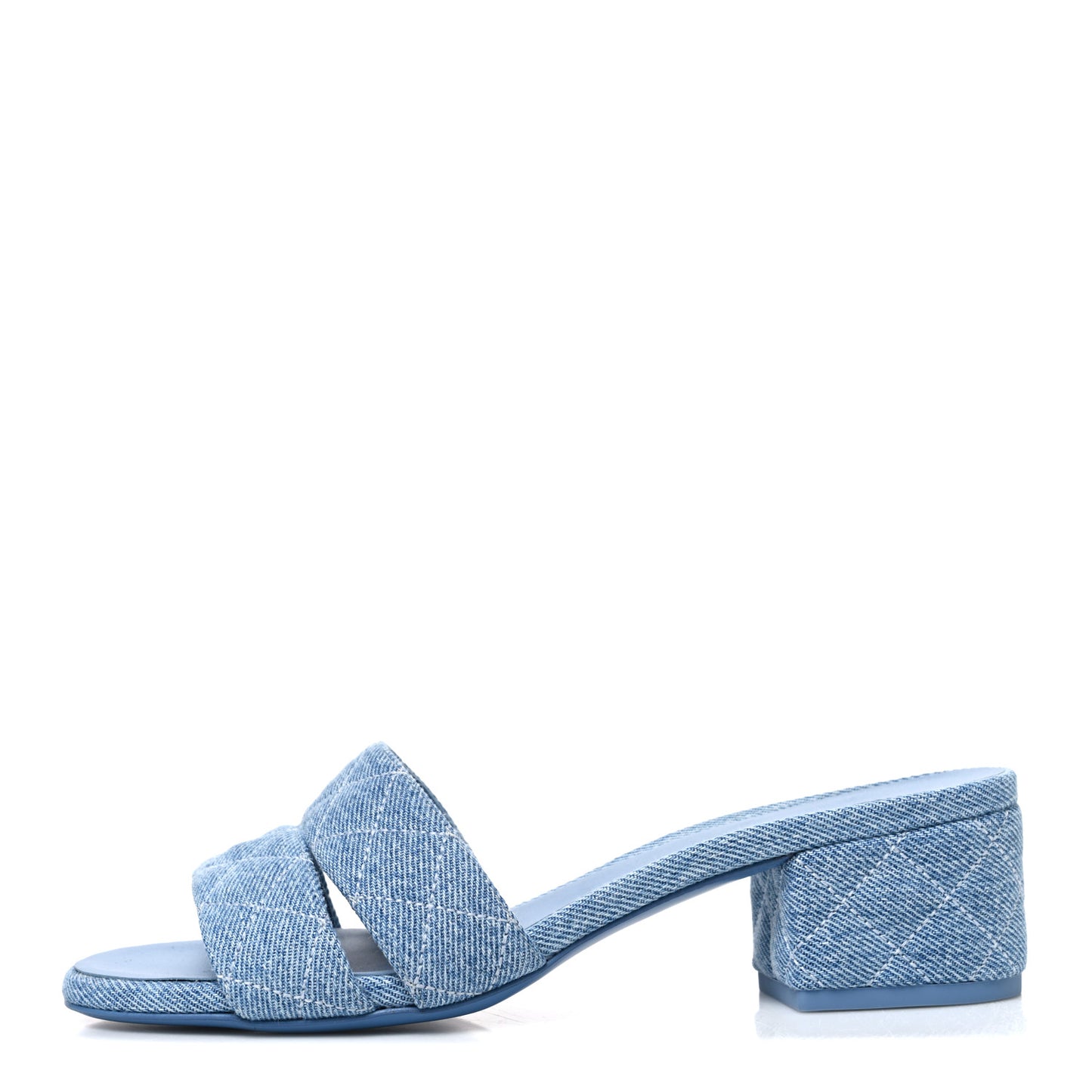 Denim Quilted Mules 37.5 Blue