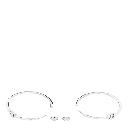 Hermes Sterling Silver GM Chain d'Ancre Enchainee Hoop Earrings 3 of 5