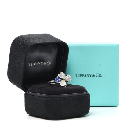 Tiffany Platinum Diamond Tanzanite Paper Flowers Ring 52 6 5 of 5