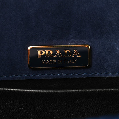 Prada Velvet City Calf Saffiano Crystal Cahier Shoulder Bag Zaffiro Black 6 of 8