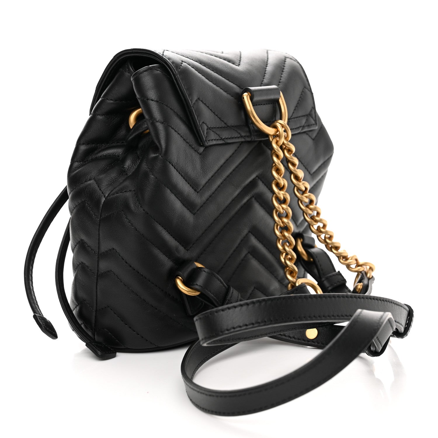 Gucci Calfskin Matelasse GG Marmont Flap Backpack Black 3 of 11