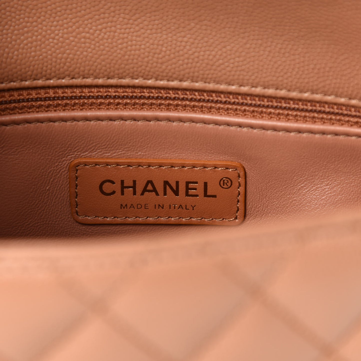 Caviar Quilted Mini Coco Handle Flap Brown