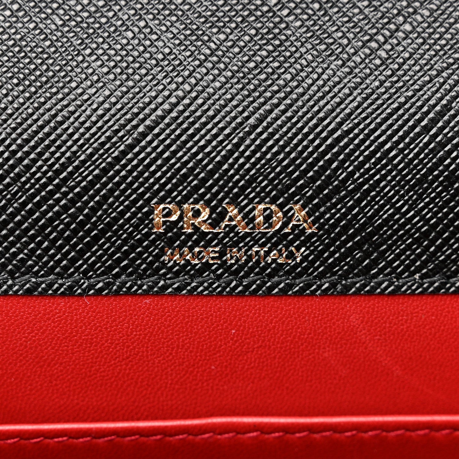 Prada Saffiano Lux Monochrome Chain Wallet Black 6 of 9
