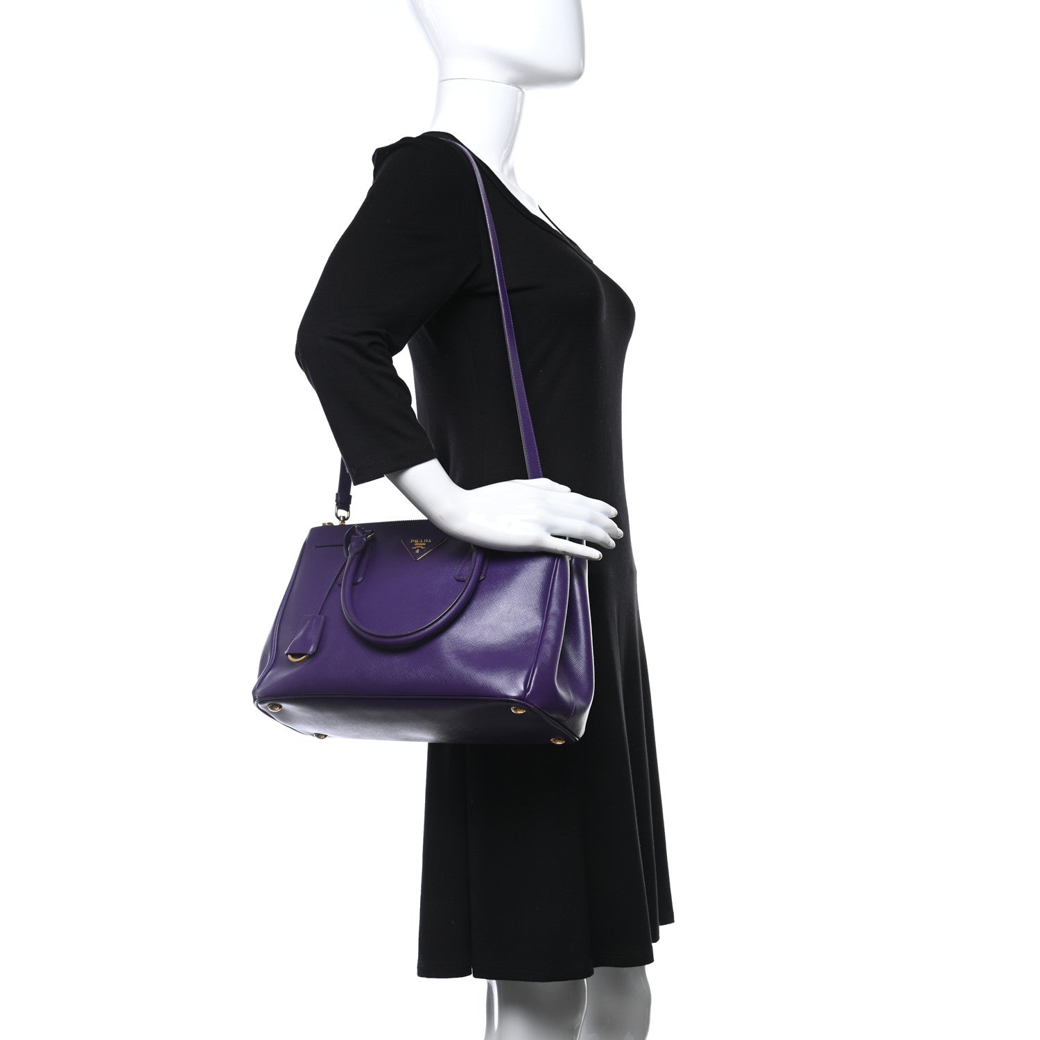 Prada Saffiano Medium Galleria Double Zip Tote Viola 2 of 12
