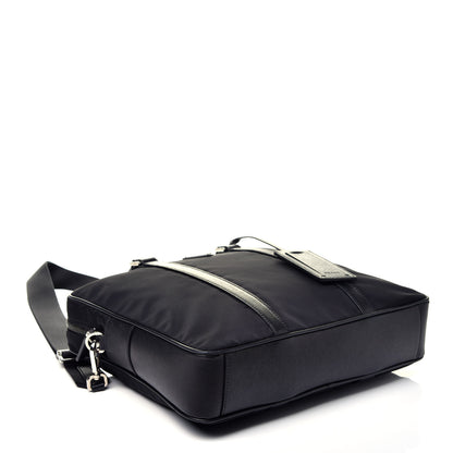 Prada Tessuto Nylon Saffiano Metal Triangle Logo Work Bag Black 5 of 11