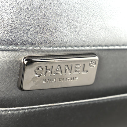 Chanel Metallic Goatskin Strass CC Clutch With Chain Silver 5 of 9