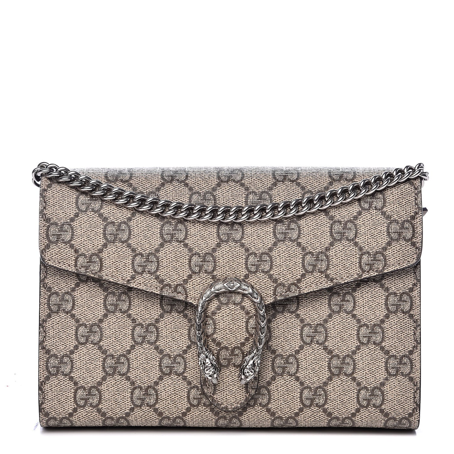 GG Supreme Monogram Mini Dionysus Chain Wallet Beige Taupe