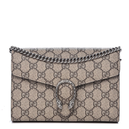 Gucci GG Supreme Monogram Mini Dionysus Chain Wallet Beige Taupe 1 of 13