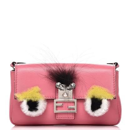 Fendi Nappa Rabbit Fox Fur Micro Buggie Baguette Rosa Fluo Multicolor 1 of 7