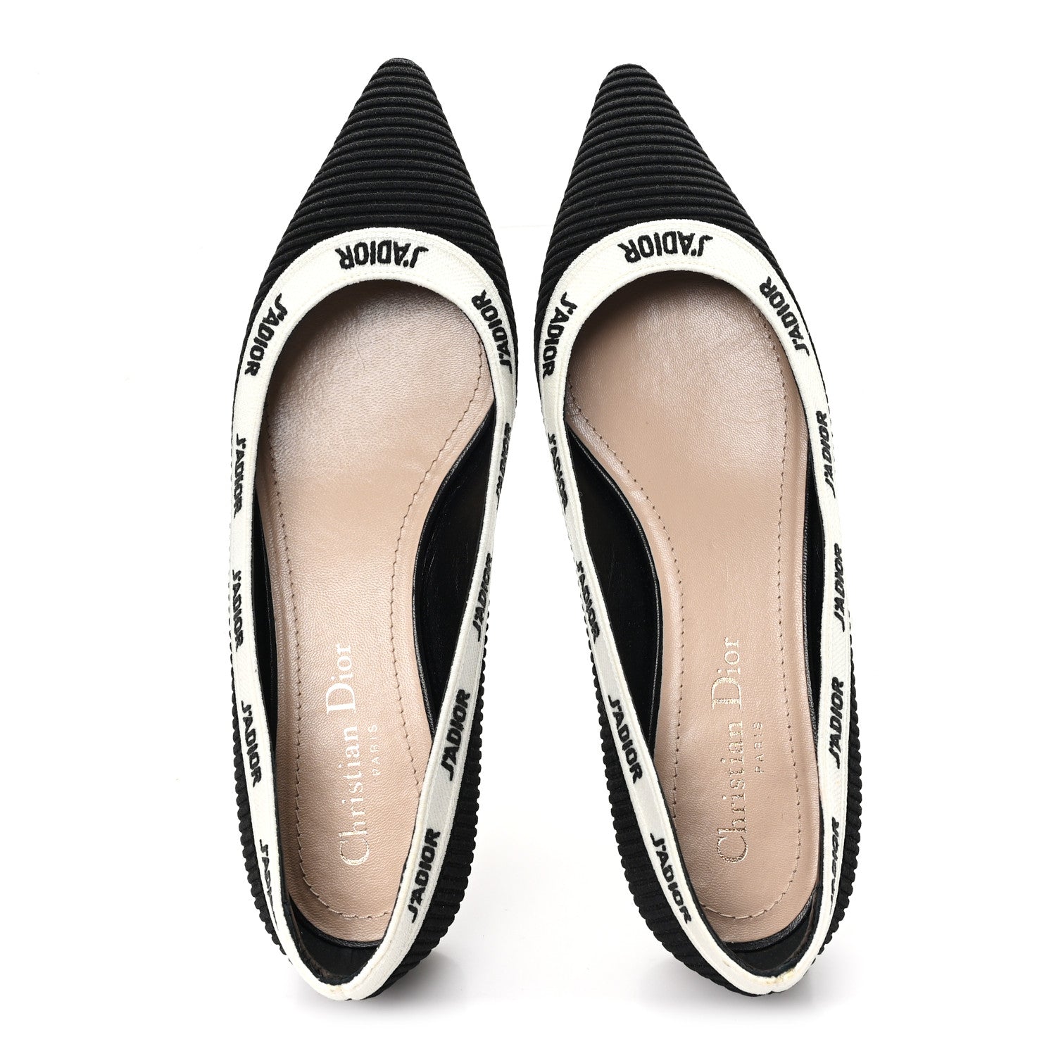Christian Dior フラットシューズ　リボン　36 1/2 Christian Dior Fabric Ribbon Embroidered J'Adior Ballet Flats 36