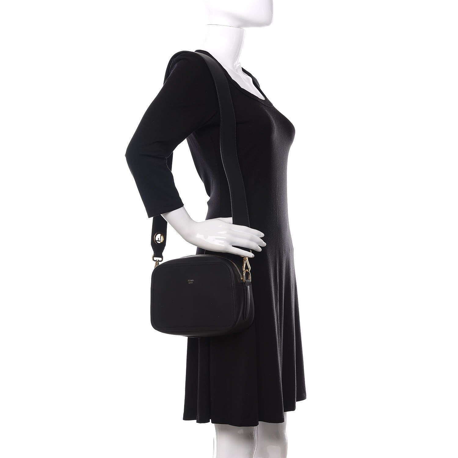 Fendi Vitello Century Opaco F is Fendi Camera Case Black 2 of 9