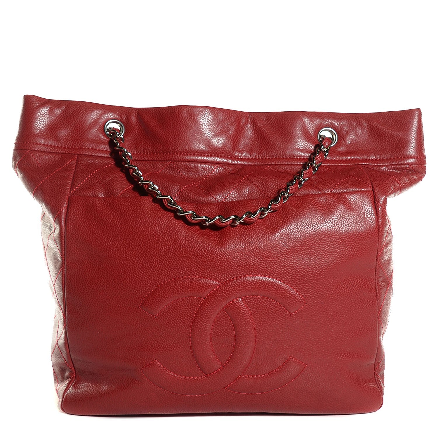Chanel Soft Caviar Large Timeless CC Shoulder Bag Red 1 of 7