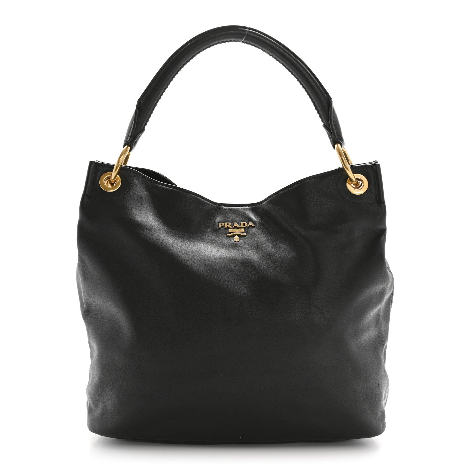 Prada Soft Calfskin Hobo Black 1 of 16