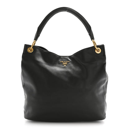Prada Soft Calfskin Hobo Black 1 of 16