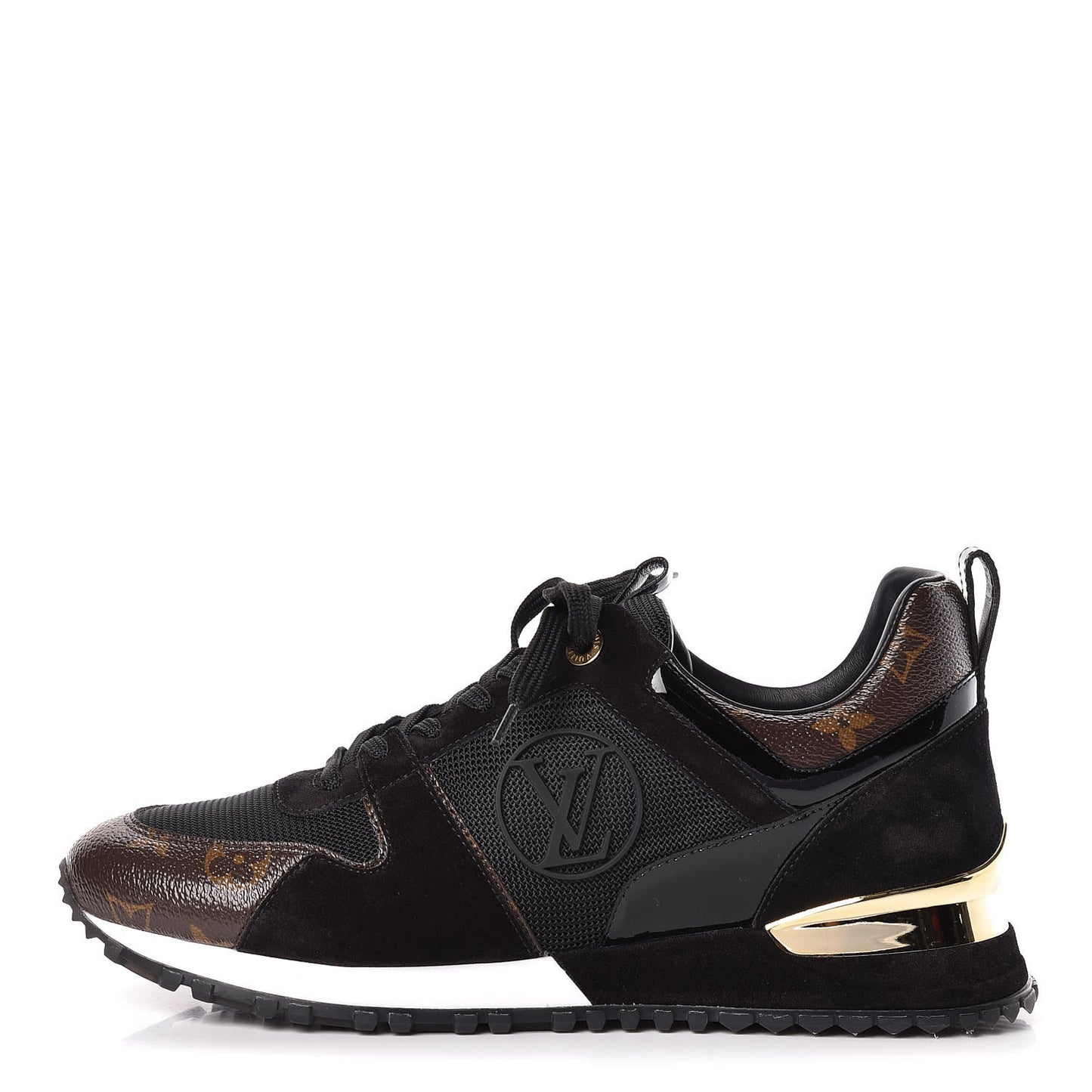 Suede Monogram Run Away Sneakers 39.5 Black