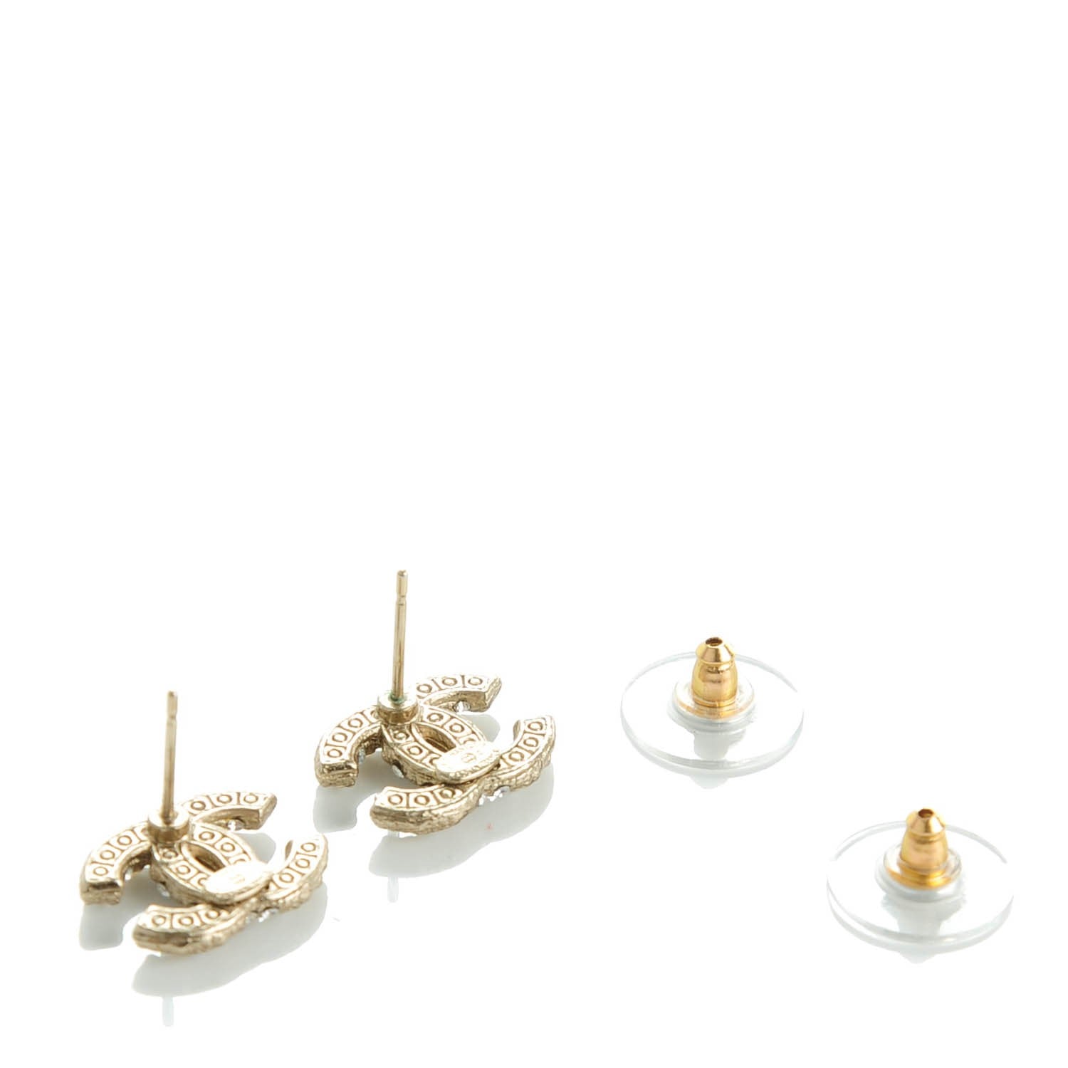 Chanel Pearl CC Earrings Light Gold 3 of 5