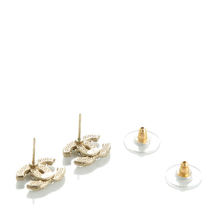 Chanel Pearl CC Earrings Light Gold 3 of 5