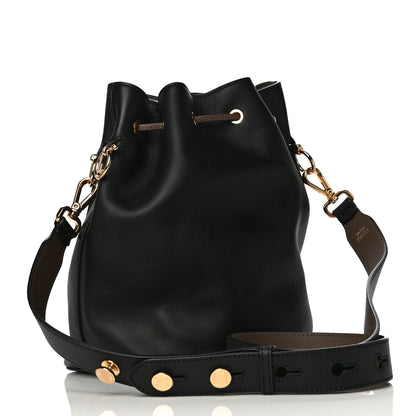 Fendi Vitello Century Matte F is Fendi Stamp Patch Bi-Color Grande Mon Tresor Bucket Bag Black Maya Fragola 4 of 12