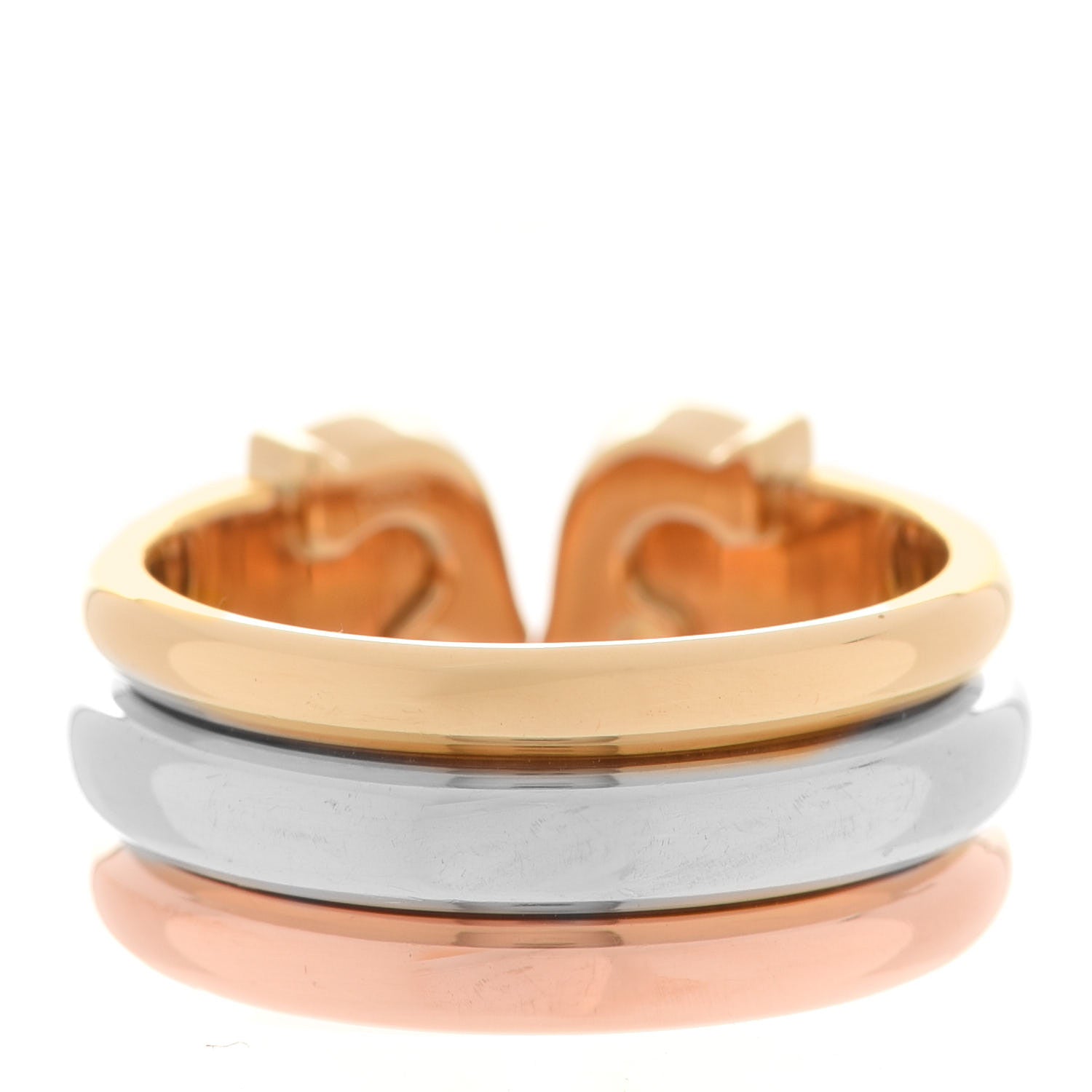 Cartier 18K Pink Yellow White Gold 8mm C De Cartier Ring 53 6.25 3 of 5
