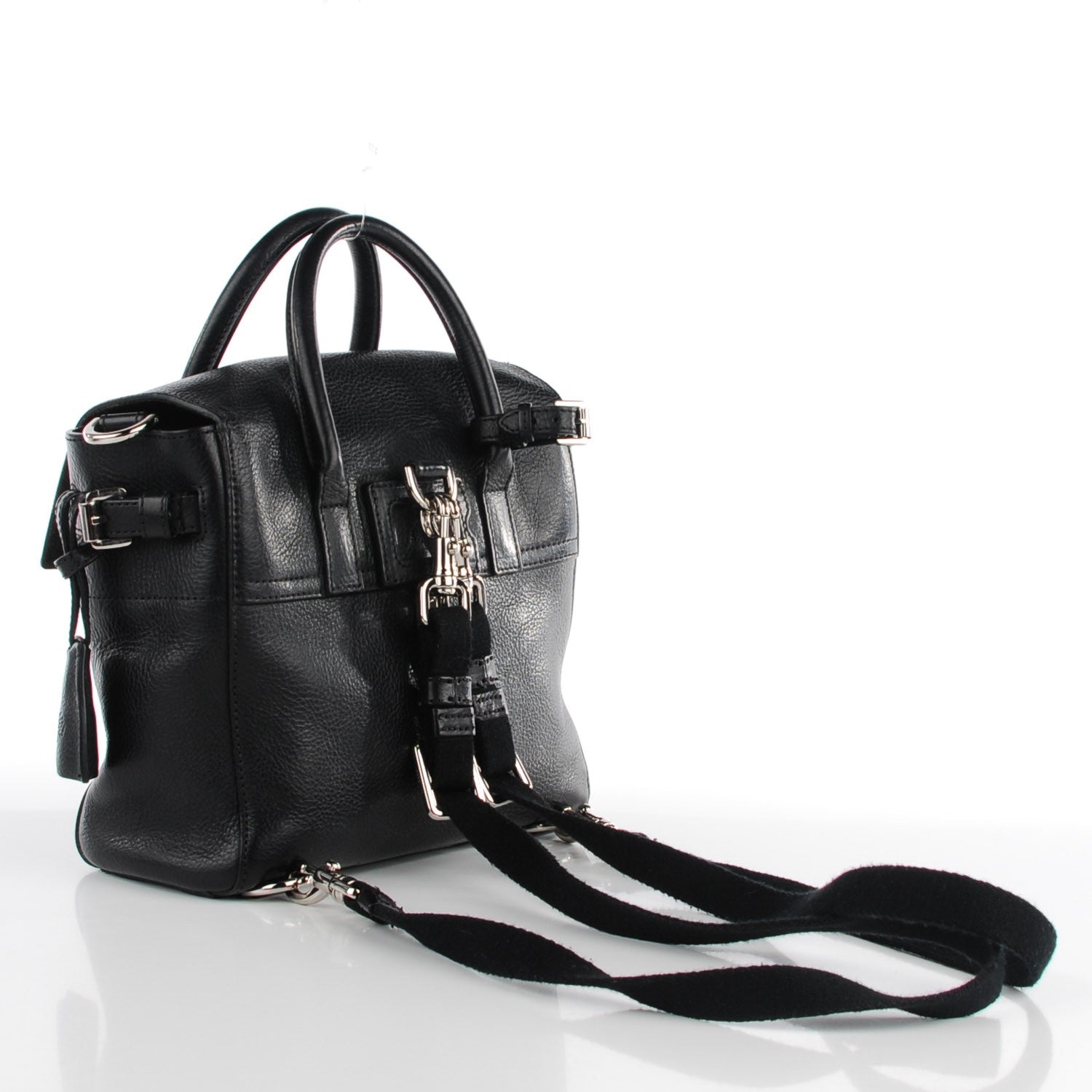 Mulberry Natural Leather Mini Cara Delevigne Convertible Satchel Black 3 of 11