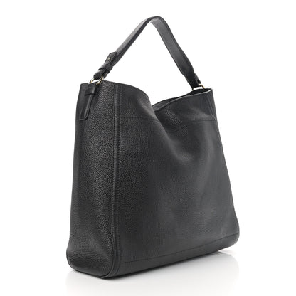 Salvatore Ferragamo Grained Calfskin Ally Hobo Black 3 of 11