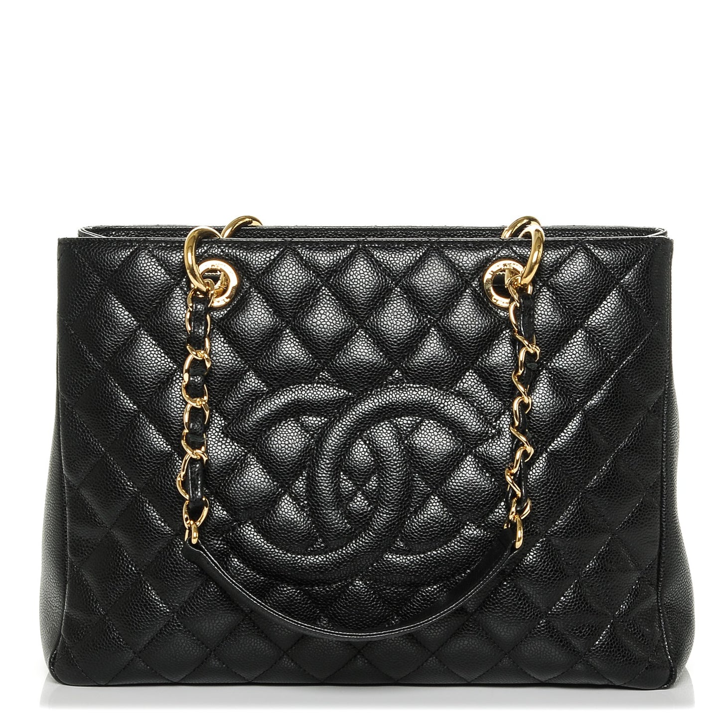 Caviar Quilted Grand Shopping Tote GST Black