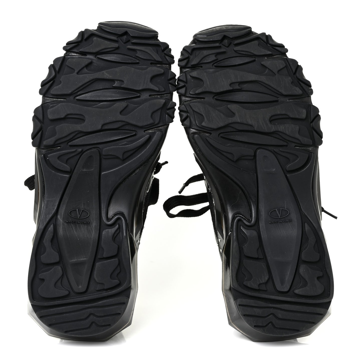 Calfskin Studded Womens Bounce Sneakers 36.5 Black