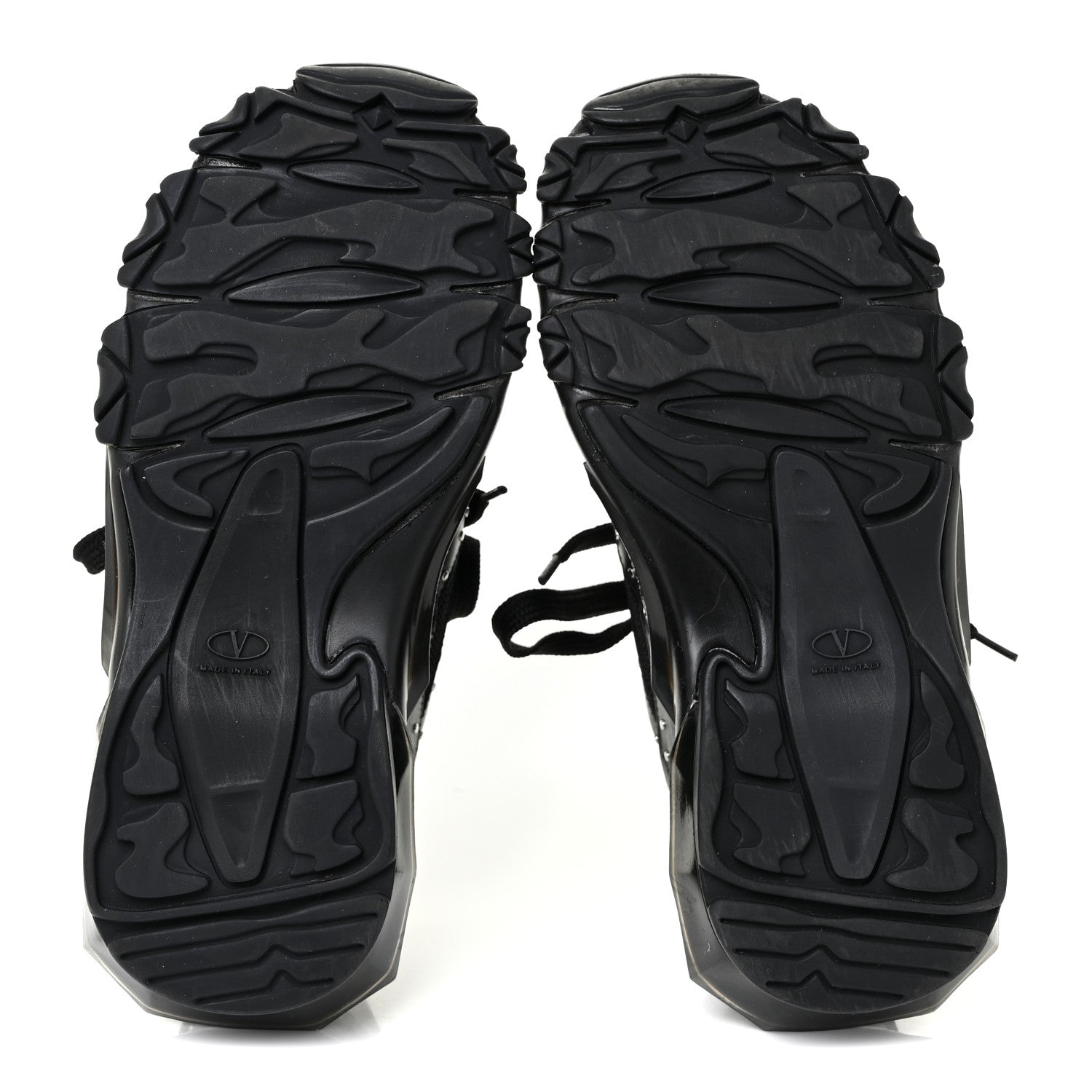 Valentino Garavani Calfskin Studded Womens Bounce Sneakers 36.5 Black 6 of 10