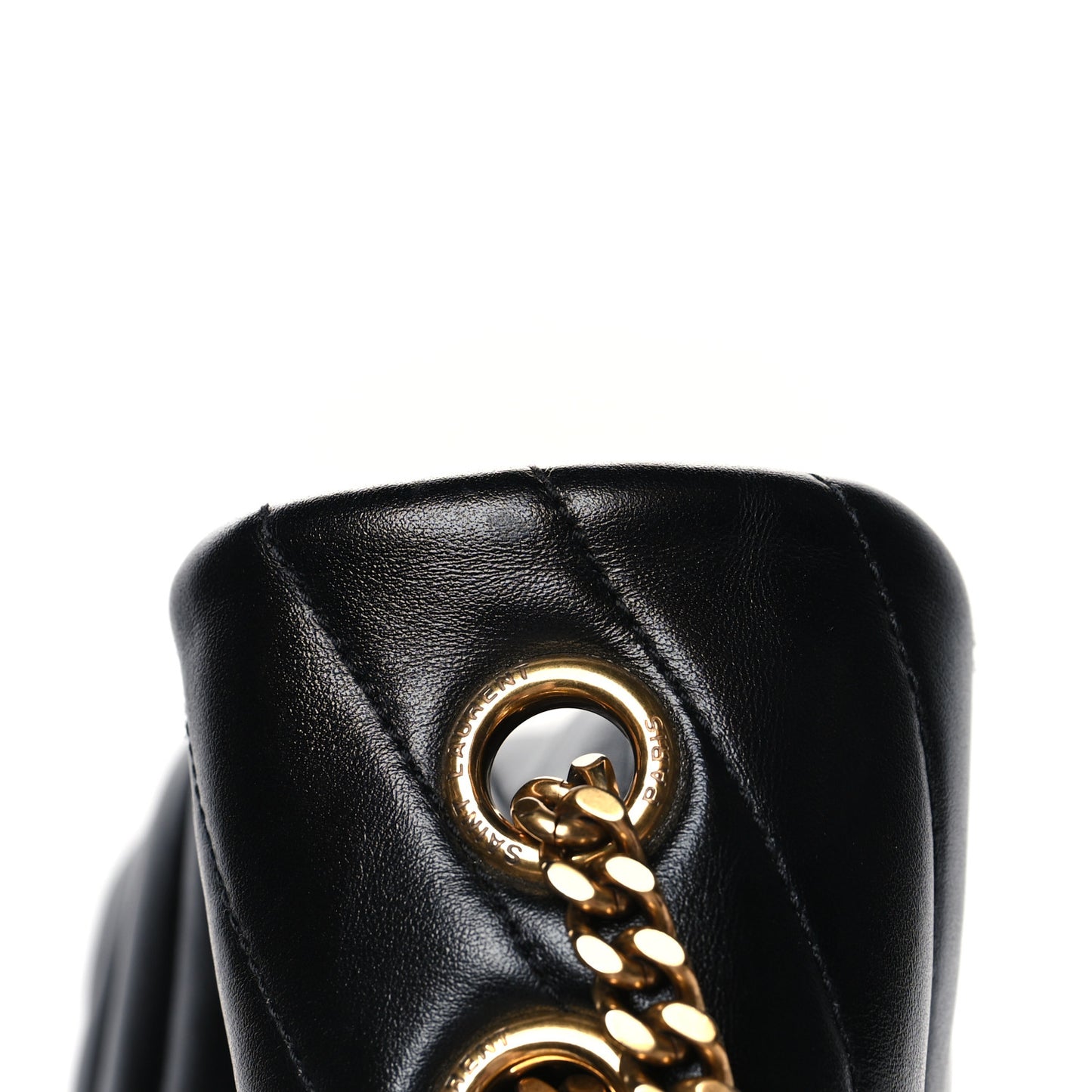 Calfskin Y Quilted Monogram Medium Loulou Chain Satchel Black