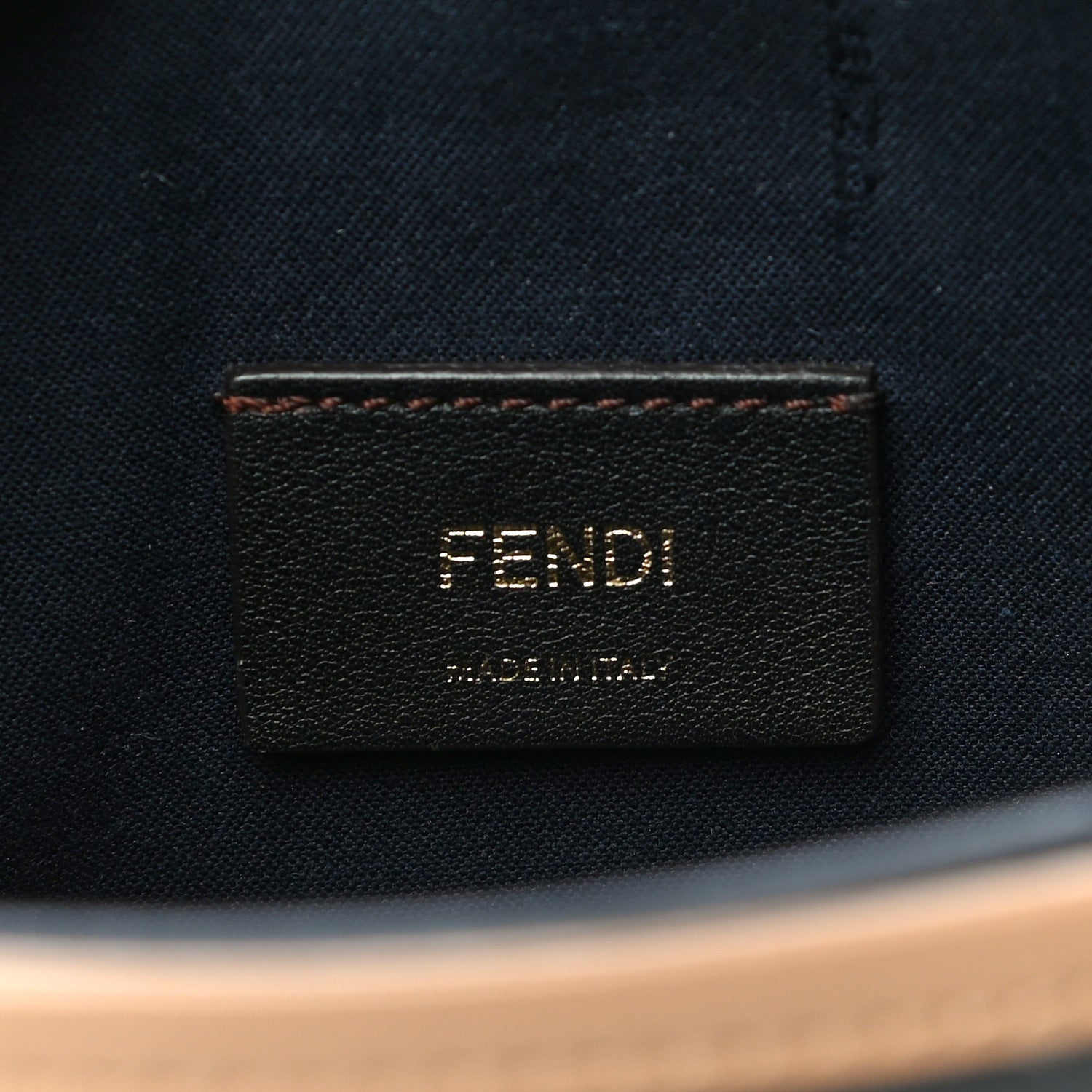 Fendi Vitello Century Matte Stamp Patch Bi-Color Mini Camera Case Blue Notte Amido Pink 6 of 11